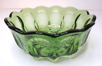 Buy 40s VINTAGE Green Glass Scalloped Candy Dish Nut Bowl Carnival Glassware Fenton? • 16.15£