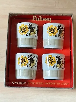 Buy 4 Egg Cups Vintage Palissy Royal Worcester - Original Box - Lovely Floral Design • 9.99£