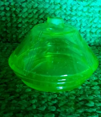 Buy Vintage Art Deco Green Vaseline/uranium Glass Blown Glass Perfume Bottle • 4.49£