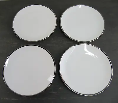 Buy Thomas Germany Medaillon White Porcelain Platinum Silver 21cm Plates X 4 • 18£