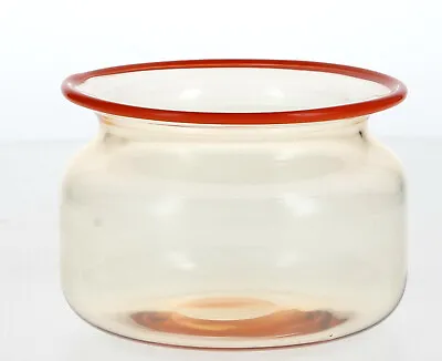 Buy Orrefors Gunnar Cyren Vase / Bowl Orange 1960's - 1970's Swedish Art Glass • 55£