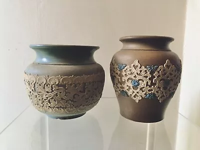 Buy Doulton Lambeth Silicon Vase Pair Antique Stoneware  • 22.45£