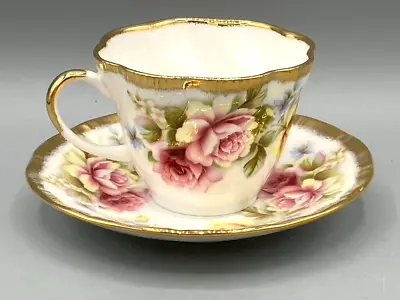 Buy Vintage Fine Bone China Queen's Rosina China England Roses Gold Trim • 23.63£