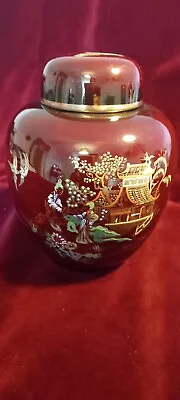 Buy Carlton  Ware Red Chinoiserie Design Lustre Ginger Jar - Perfect Condition • 35£