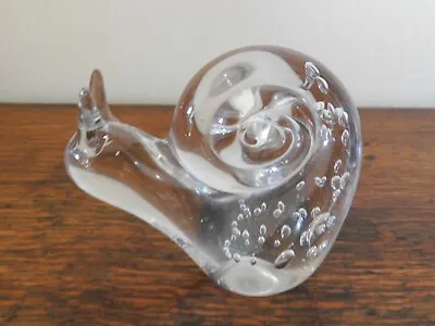 Buy Vintage Hand Blown Glass Snail  Paperweight Controlled Bubble • 9£