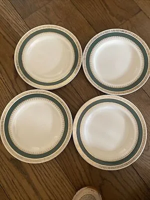Buy 4 Vintage Crown Ducal Winchester Green & Gold Sandwich / Salad  Plates - 22cm • 4.75£