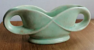 Buy Vintage Green Ceramic Shorter & Son  Pottery Infinity Mantle Posy Vase DP004 • 9£