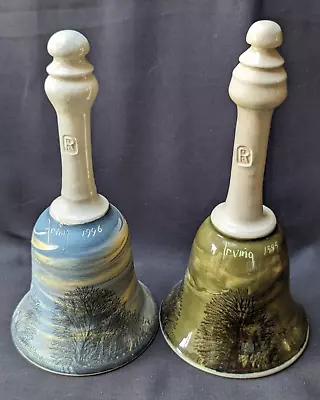 Buy Boscastle Pottery Cornwall T Irving Hand Painted Bells 1995 & 1996 • 22.50£