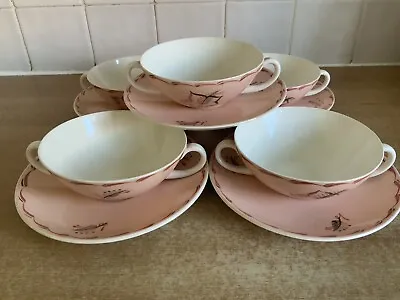 Buy Poole Truda Carter Handpainted Pottery - FN - 5 X Twin Handled Soup Coupes • 20£