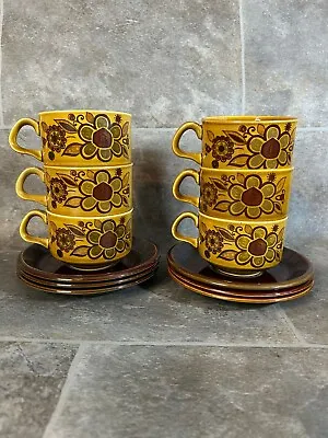 Buy Vintage Retro Royal Worcester  Sierra Palissy Cup And Saucer X6  70’s Retro • 15£