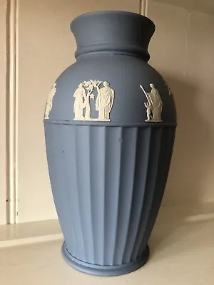 Buy Wedgwood Cream Colour On Lavender Pale Blue Jasperware Acanthus Muses Vase 10  • 90£