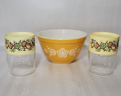 Buy Vintage 1970's Pyrex Spice Of Life See N Store Glass Canisters And Bowl Lot • 18.02£