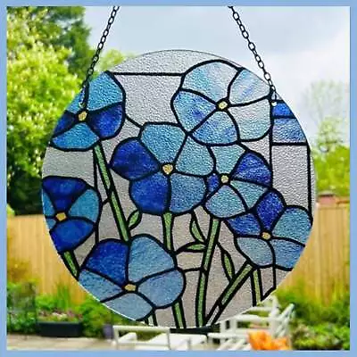 Buy Limited Edition Forget Me Not Stained Glass Suncatcher • 20£