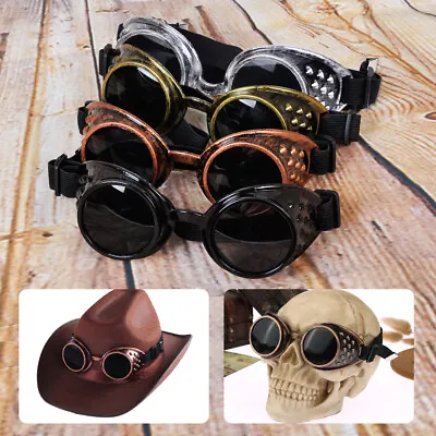 Buy Vintage Victorian Steampunk Cyber Goggles Glasses Welding Punk Gothic Cosplay • 6.56£