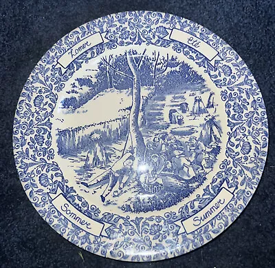 Buy English Ironstone Tableware “summer” Seasons 9.5   Blue And White  Plate • 12£