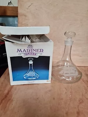 Buy Vintage Rayware The Mariner Fleet Decanter Glass Hand Cut Mouth Blown Glassware • 8.99£