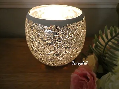 Buy Candle Holder Sparkling Silver Glass Tealight Or Votive Bowls Options Available • 8.95£