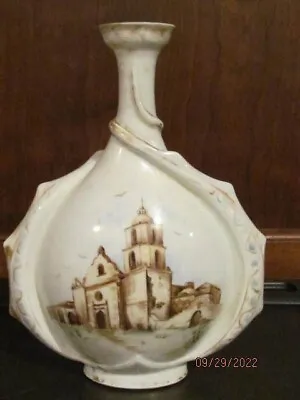 Buy REDUCED: Vintage LIMOGES Hand Painted 10  Vase, Mission San Luis Rey, CA • 28.81£
