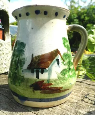 Buy JUG Cottage Jug Art Pottery Hand Painted Vintage Earthenware • 11.99£