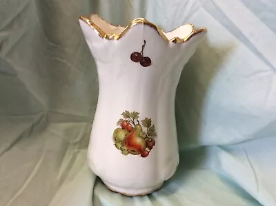 Buy Vintage Or Antique Vase 7.5 Inches Tall Depicting Fruit And Nuts. Royal Winton? • 8.99£