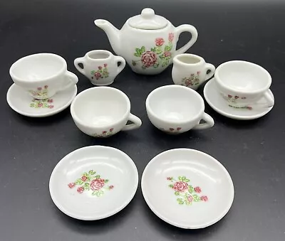 Buy Vintage Children's Mini Porcelain Tea Set Dollhouse Pink Roses 12-pc Set Taiwan • 17.08£
