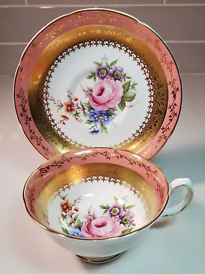Buy Royal Grafton Cup & Saucer Dusty Rose Gold Rim Fine Bone China Made In England • 28.40£