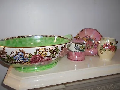 Buy MALING Pottery Ware, 'Rosine' 10 Ins, 'Rosalind' 6 Ins, Small Urn, And Jam Pot • 17.50£