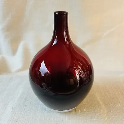 Buy Vtg Swedish Hand Blown Red Glass Salong Vase By Johanna Jelinek • 19.97£