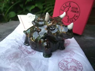 Buy Kevin Francis Face Pot Trinket Box Tyke Triceratops Dinosaur Retired Ltd Ed • 30£