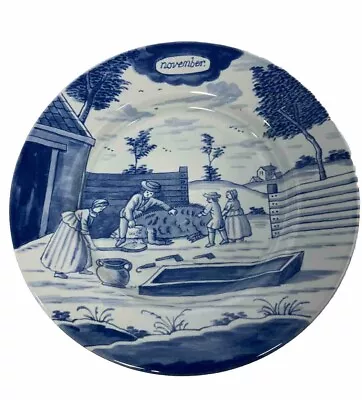 Buy Delft Holland Metropolitan Museum Of Art Months Of Year Plate-NOVEMBER-1st Ed • 67.36£