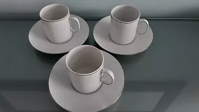 Buy Thomas Germany  3 Silver Band Cups And  Saucers • 25£