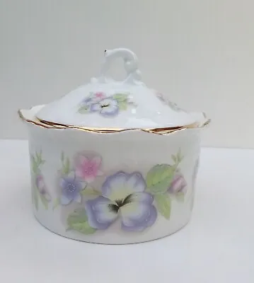 Buy Crown Staffordshire Fine Bone China Sugar Bowl With Lid Flowers Design • 7.99£