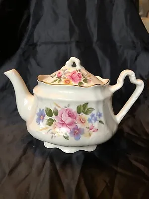 Buy Vintage Arthur Wood & Son Teapot Pink Rose Staffordshire England • 13.80£