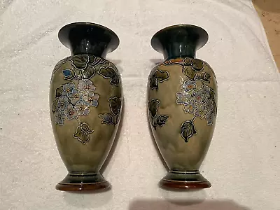 Buy Pair Of Antique Royal Doulton Stoneware Vases • 160£