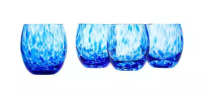 Buy Blue Rose Polish Pottery Cobalt Confetti Juice Glass Set • 50.56£