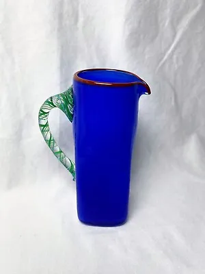 Buy Studio Art Glass Blue Pitcher Vase 5  • 24.57£