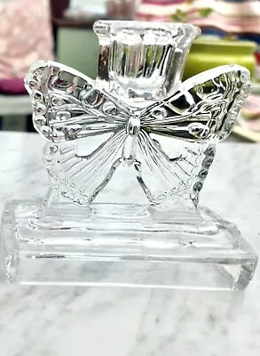 Buy Bagley Glass Butterfly Candlestick Pattern 3003 1935 Art Deco Clear • 14.99£