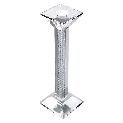 Buy Mirrored Glass Square Pillar Candle Holder Candlestick Sparkle Design In 3 Sizes • 15.99£