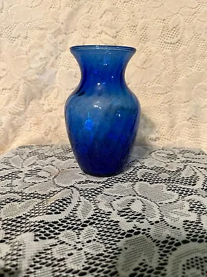 Buy Vintage Cobalt Blue Vase Indiana Glass Co. Contemporary 5.5                   C1 • 11.51£