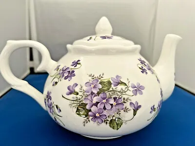 Buy WILD VIOLET  FINE BONE CHINA MADE ENGLAND By ADDERLEY TEAPOT 6 CUP 44oz NEW • 66.30£