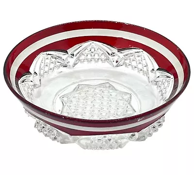 Buy Vintage Cut Glass Cranberry Glass Dish • 4.99£