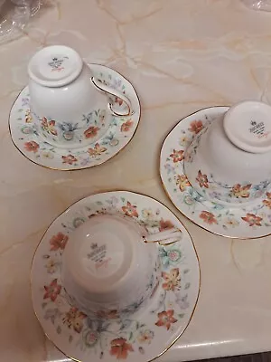 Buy Duchess Bone China Evelyn Cup And Saucer X 3 No Chips • 9.95£