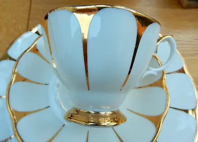Buy 1 Royal Vale Cup Saucer & Cake Plate ART DECO Gilded Bone China Excellent Con • 18.10£