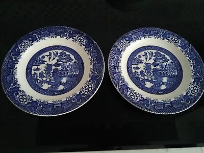 Buy Woods Ware Blue & White Willow PAIR OF Side Plates 6.5  • 5.99£