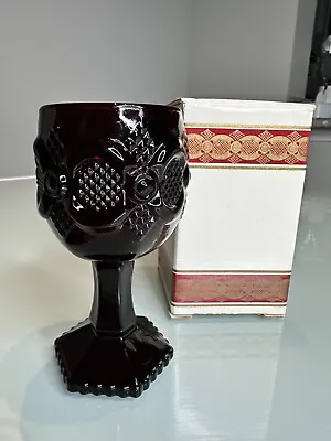Buy Vintage Avon Cape Cod 1876 Ruby Red Glassware Wine Goblet With Box 4.5” Tall • 6.61£