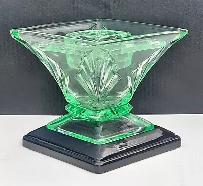 Buy Bagley Spinette Vase Suite - 3180 - Vase, Frog, Base - All Perfect - Clear Green • 10£