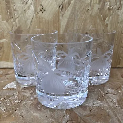 Buy 3 Royal Brierley Crystal Fuchsia Old Fashioned Whiskey Glass Tumbler 3 3/8  8.5c • 29£