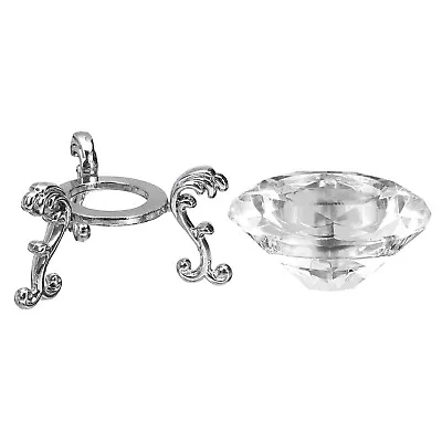 Buy Crystal Glass Diamond Shape Candle Holder Candlestick Home Decor Craft Tea Light • 9.36£