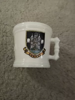 Buy Goss Crested Ware Small Handled Quart Measure Surrey Crest • 1.29£
