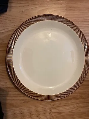 Buy Vintage Poole Pottery Chestnut Brown White Dinner Plate 10   (25.5cm) Oven Table • 9.99£